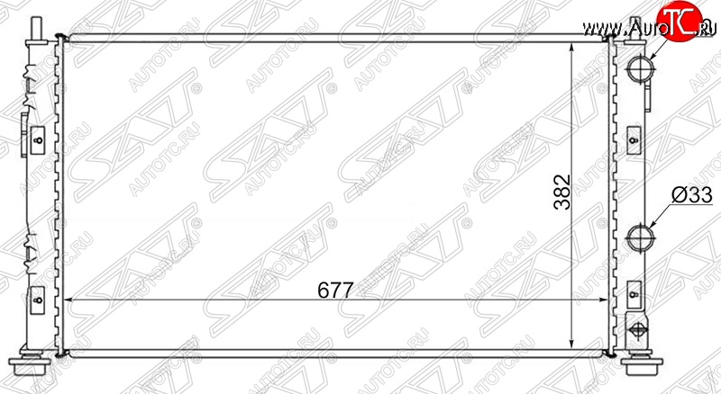 8 549 р. Радиатор двигателя SAT (пластинчатый, 2.0 / 2.4 / 2.7, МКПП/АКПП) Dodge Stratus (2000-2004)  с доставкой в г. Королёв