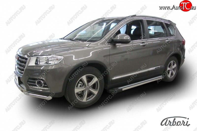 12 509 р. Порожки для ног Arbori Luxe Black Haval H6 (2013-2020)  с доставкой в г. Королёв