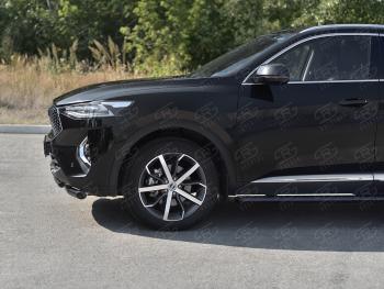 13 699 р. Защита переднего бампера SLITKOFF (Ø63 и 42 мм, окрашенная) Haval F7x  дорестайлинг (2019-2022) (черный)  с доставкой в г. Королёв. Увеличить фотографию 3