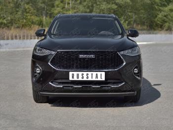 10 999 р. Защита переднего бампера (Ø63 мм, окрашенная) SLITKOFF  Haval F7x (2019-2022)  дорестайлинг (в цвет черный муар)  с доставкой в г. Королёв. Увеличить фотографию 4