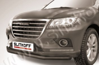 Защита переднего бампера Slitkoff (d57 мм) Haval (Хавал) H2 (Н2) (2014-2021)