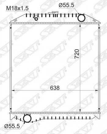 Радиатор двигателя SAT (пластинчатый, МКПП)  500, Ranger  5