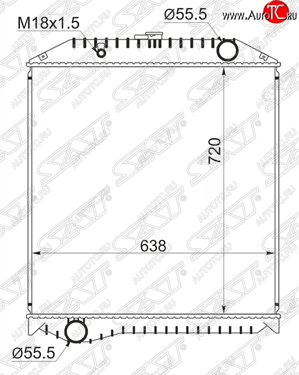 16 899 р. Радиатор двигателя SAT (пластинчатый, МКПП)  Hino 500 - Ranger  5  с доставкой в г. Королёв