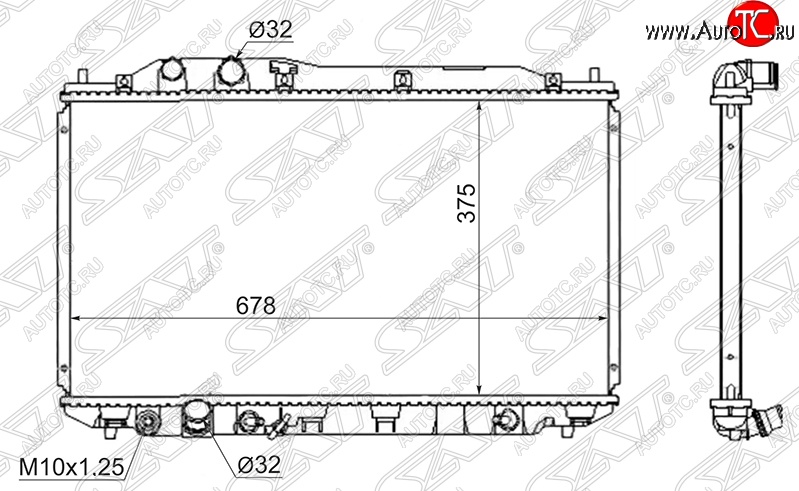 7 299 р. Радиатор двигателя SAT (пластинчатый, МКПП/АКПП, quick fit)  Honda Civic  FD (2005-2011) седан дорестайлинг, седан рестайлинг  с доставкой в г. Королёв