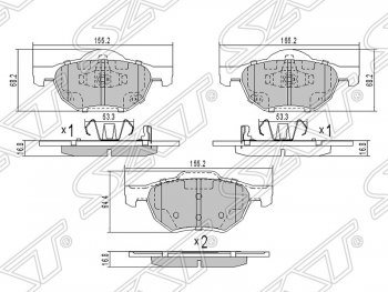 Колодки тормозные передние SAT Honda Accord CL седан дорестайлинг (2002-2005)