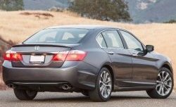 3 499 р. Лип спойлер Сабля Honda Accord CR седан дорестайлинг (2013-2016) (Неокрашенный)  с доставкой в г. Королёв. Увеличить фотографию 2