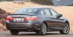 3 499 р. Лип спойлер Сабля Honda Accord CR седан дорестайлинг (2013-2016) (Неокрашенный)  с доставкой в г. Королёв. Увеличить фотографию 4