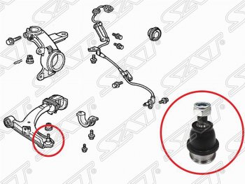 459 р. Шаровая опора нижнего рычага SAT Honda Jazz (2001-2008)  с доставкой в г. Королёв. Увеличить фотографию 2