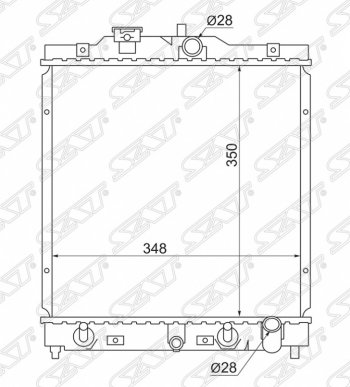 Радиатор двигателя SAT (пластинчатый, МКПП/АКПП)  Capa, Civic ( EG,  EJ,EK,EM), Domani  MB, HR-V ( GH1,GH2,  GH3, GH4,  GH1, GH2), Orthia, partner