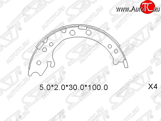 1 739 р. Колодки ручного тормоза SAT  Honda CR-V  RE1,RE2,RE3,RE4,RE5,RE7 (2007-2012) дорестайлинг, рестайлинг  с доставкой в г. Королёв