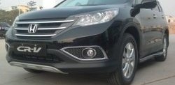 9 749 р. Накладка на передний бампер CT Honda CR-V RM1,RM3,RM4 дорестайлинг (2012-2015) (Неокрашенная)  с доставкой в г. Королёв. Увеличить фотографию 2