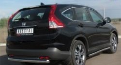 14 849 р. Защита порогов из круглой трубы диаметром 63 мм Russtal Honda CR-V RM1,RM3,RM4 дорестайлинг (2012-2015) (Защита порогов с со скосами на торцах (вариант 1))  с доставкой в г. Королёв. Увеличить фотографию 8