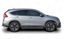 20 749 р. Широкая защита порогов Russtal Honda CR-V RM1,RM3,RM4 дорестайлинг (2012-2015) (Защита порогов с со скосами на торцах (вариант 1))  с доставкой в г. Королёв. Увеличить фотографию 2