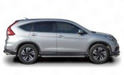 20 749 р. Широкая защита порогов Russtal Honda CR-V RM1,RM3,RM4 дорестайлинг (2012-2015) (Защита порогов с со скосами на торцах (вариант 1))  с доставкой в г. Королёв. Увеличить фотографию 3