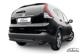 Защита заднего бампера Arbori (черная, 1 труба d57 mm). Honda CR-V RM1,RM3,RM4 дорестайлинг (2012-2015)