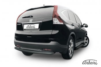 Защита заднего бампера Arbori (черная, 1 труба d76 mm). Honda CR-V RM1,RM3,RM4 дорестайлинг (2012-2015)