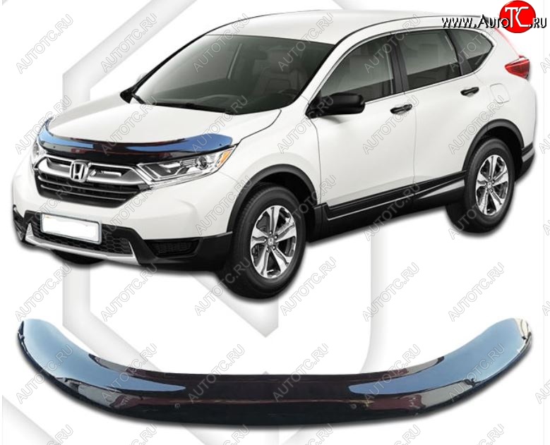 2 269 р. Дефлектор капота RW CA-Plastic  Honda CR-V  RW,RT (2016-2022) дорестайлинг, рестайлинг (Classic черный, Без надписи)  с доставкой в г. Королёв