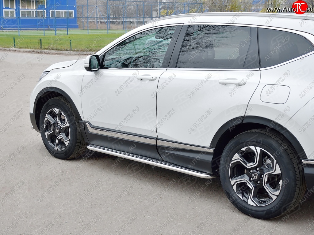 22 999 р. Широкая защита порогов SLITKOFF v2  Honda CR-V  RW,RT (2016-2020) дорестайлинг  с доставкой в г. Королёв