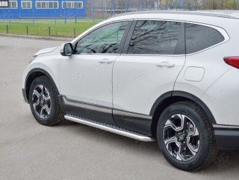 32 849 р. Широкая защита порогов из трубы d63 мм SLITKOFF v1  Honda CR-V  RW,RT (2016-2020) дорестайлинг  с доставкой в г. Королёв. Увеличить фотографию 3