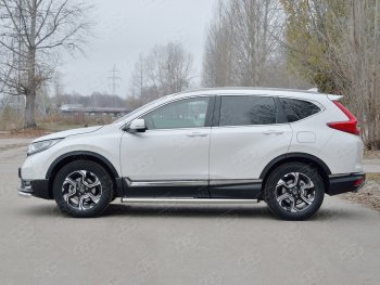 18 799 р. Защита порогов из круглой трубы диаметром 63 мм SLITKOFF v2  Honda CR-V  RW,RT (2016-2020) дорестайлинг  с доставкой в г. Королёв. Увеличить фотографию 2