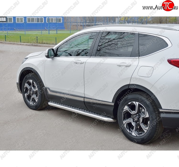 30 799 р. Широкая защита порогов из трубы диаметром 63 мм SLITKOFF v2  Honda CR-V  RW,RT (2016-2020) дорестайлинг  с доставкой в г. Королёв