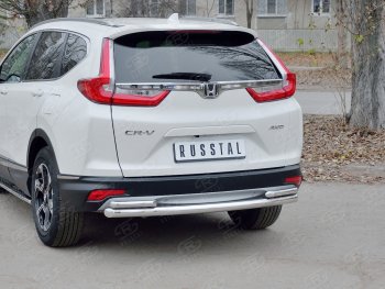 17 799 р. Защита заднего бампера (Ø63 и 42, дуги, нержавейка) SLITKOFF  Honda CR-V  RW,RT (2016-2020) дорестайлинг  с доставкой в г. Королёв. Увеличить фотографию 2