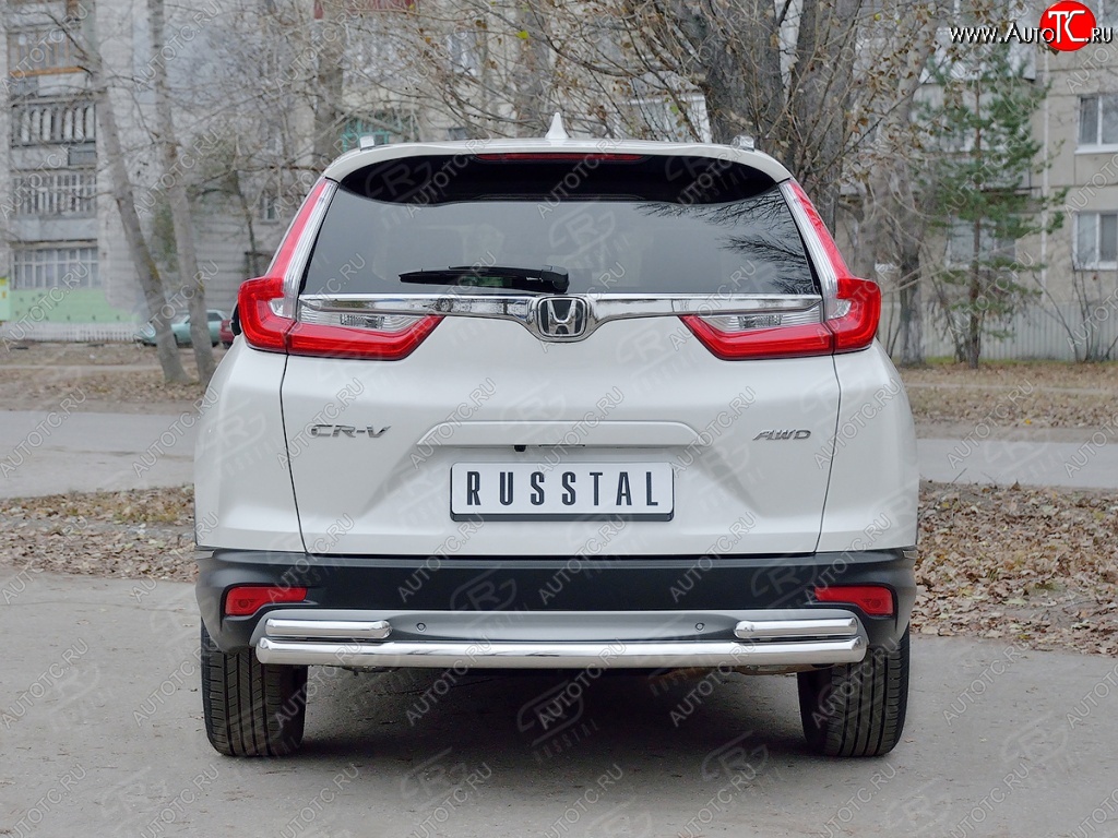 17 799 р. Защита заднего бампера (Ø63 и 42, дуги, нержавейка) SLITKOFF  Honda CR-V  RW,RT (2016-2020) дорестайлинг  с доставкой в г. Королёв