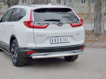 14 549 р. Защита заднего бампера (Ø63 мм, нержавейка) SLITKOFF Honda CR-V RW,RT дорестайлинг (2016-2020)  с доставкой в г. Королёв. Увеличить фотографию 3