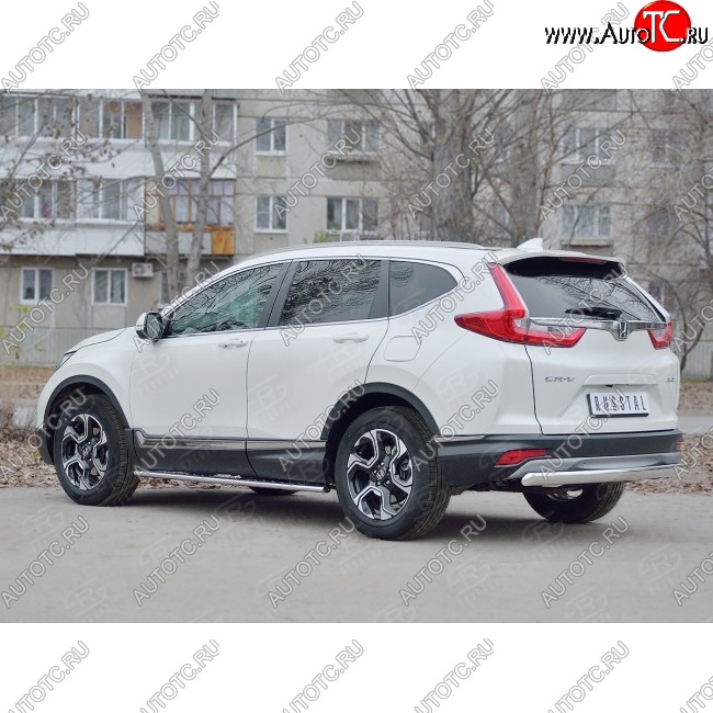 15 649 р. Защита заднего бампера (Ø75x42 мм, нержавейка) Russtal Honda CR-V RW,RT дорестайлинг (2016-2020)  с доставкой в г. Королёв