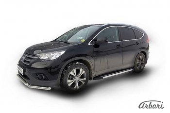 12 509 р. Порожки для ног Arbori Luxe Black Honda CR-V RM1,RM3,RM4 дорестайлинг (2012-2015)  с доставкой в г. Королёв. Увеличить фотографию 2