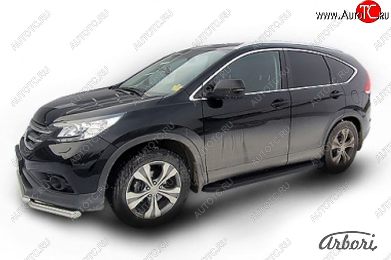 11 609 р. Порожки для ног Arbori Optima Black Honda CR-V RM1,RM3,RM4 дорестайлинг (2012-2015)  с доставкой в г. Королёв