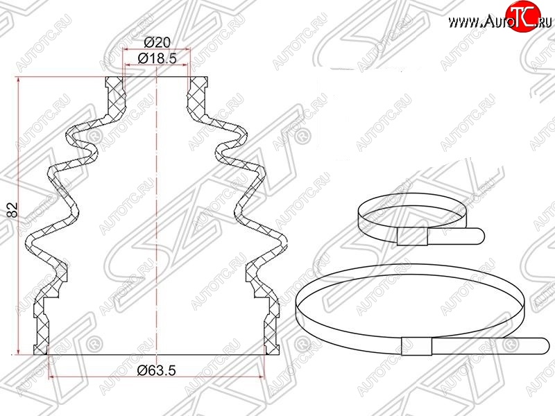 429 р. Пыльник ШРУСа (наружный) SAT  Honda Fit  1 (2001-2007), Mazda 323/Familia  седан (1998-2004)  с доставкой в г. Королёв