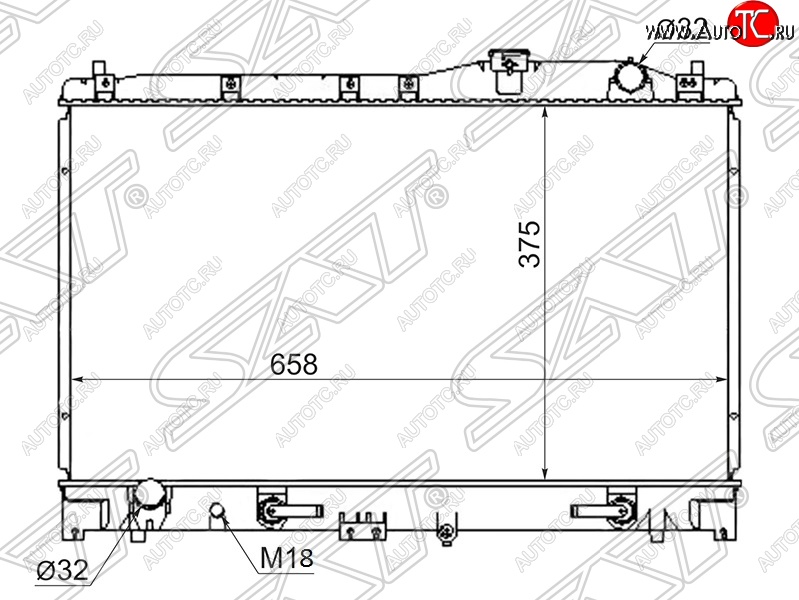 7 849 р. Радиатор двигателя SAT (пластинчатый, 2.0/2.5, МКПП)  Honda Inspire  2 - Saber  1  с доставкой в г. Королёв