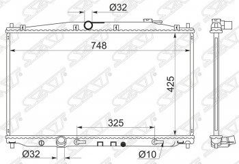 Радиатор двигателя SAT (пластинчатый, МКПП/АКПП, RB3/4, RB1/2) Honda Odyssey 4 (2008-2013)