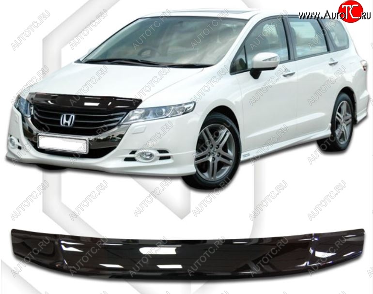 1 899 р. Дефлектор капота (RB3/RB4) CA-Plastiс  Honda Odyssey  4 (2008-2013) (Classic черный, Без надписи)  с доставкой в г. Королёв