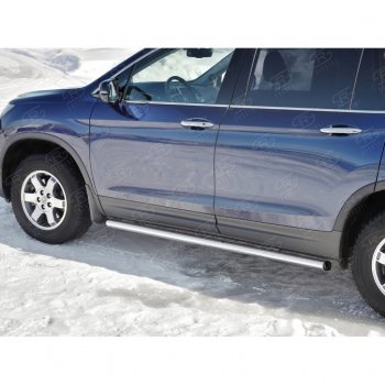 18 799 р. Пороги труба d63 SLITKOFF (вариант №2)  Honda Pilot  YF6 (2016-2019) дорестайлинг  с доставкой в г. Королёв. Увеличить фотографию 4