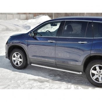 19 999 р. Пороги труба d63 SLITKOFF (вариант №3)  Honda Pilot  YF6 (2016-2019) дорестайлинг  с доставкой в г. Королёв. Увеличить фотографию 3