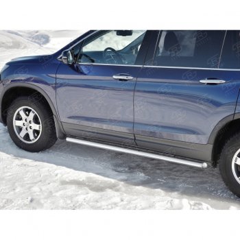 19 999 р. Пороги труба d63 SLITKOFF (вариант №3)  Honda Pilot  YF6 (2016-2019) дорестайлинг  с доставкой в г. Королёв. Увеличить фотографию 4