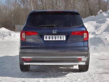 18 999 р. Защита заднего бампера (Ø63 мм, нержавейка) SLITKOFF Honda Pilot YF6 дорестайлинг (2016-2019)  с доставкой в г. Королёв. Увеличить фотографию 4