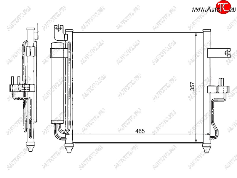 5 299 р. Радиатор кондиционера (MT) SAT  Hyundai Accent  седан ТагАЗ (2001-2012)  с доставкой в г. Королёв