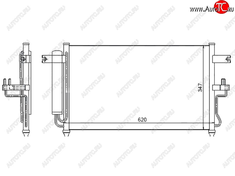 5 499 р. Радиатор кондиционера SAT  Hyundai Accent  седан ТагАЗ (2001-2012)  с доставкой в г. Королёв