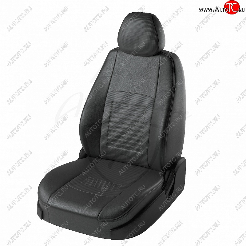 7 999 р. Чехлы для сидений Lord Autofashion Турин (экокожа) Hyundai Accent седан ТагАЗ (2001-2012) (Чёрный, вставка чёрная)  с доставкой в г. Королёв