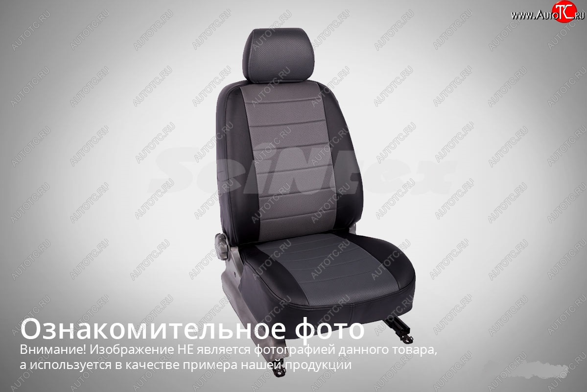 6 249 р. Чехлы для сидений SeiNtex (экокожа)  Hyundai Accent  седан ТагАЗ (2001-2012) (черный/серый)  с доставкой в г. Королёв