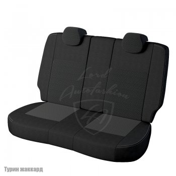 4 699 р. Чехлы для сидений Lord Autofashion Турин (жаккард) Hyundai Accent седан ТагАЗ (2001-2012) (Черный, вставка Мокка)  с доставкой в г. Королёв. Увеличить фотографию 2