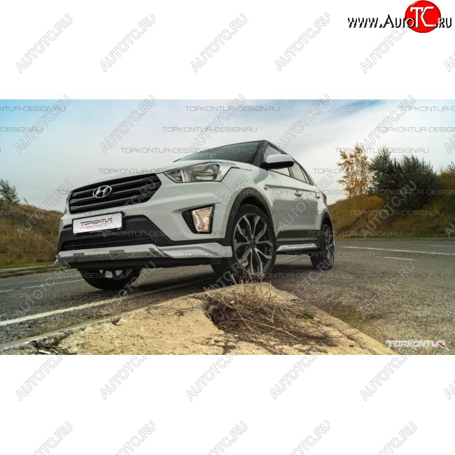 8 599 р. Накладка переднего бампера TopKontur Design Hyundai Creta GS дорестайлинг (2015-2019) (Неокрашенная)  с доставкой в г. Королёв