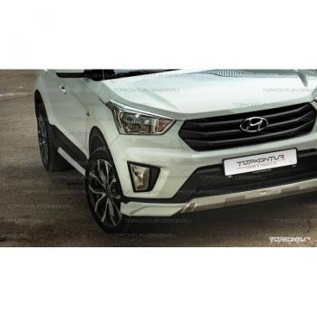 8 599 р. Накладка переднего бампера TopKontur Design Hyundai Creta GS дорестайлинг (2015-2019) (Неокрашенная)  с доставкой в г. Королёв. Увеличить фотографию 2