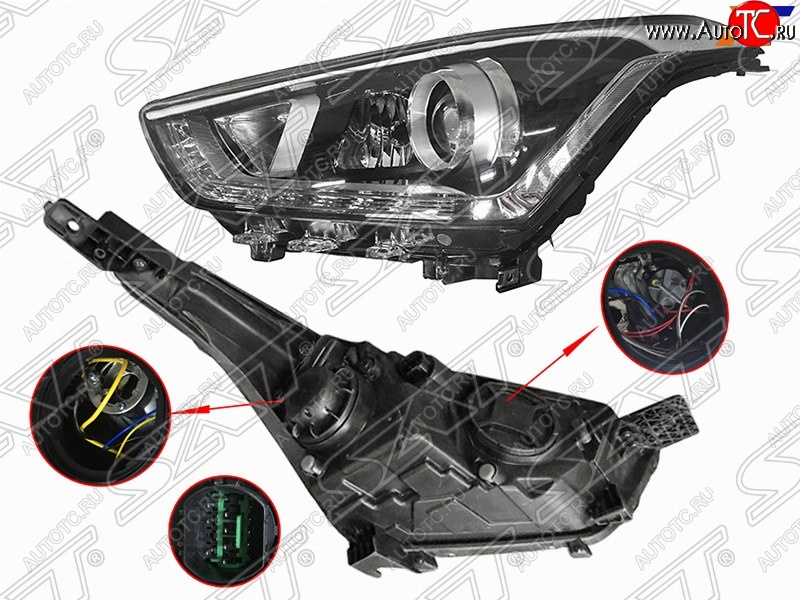 15 999 р. Левая передняя фара SAT (диодная, линза) Hyundai Creta GS дорестайлинг (2015-2019)  с доставкой в г. Королёв