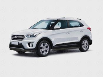 Защита порогов (Ø63 мм) SLITKOFF Hyundai Creta GS дорестайлинг (2015-2019)