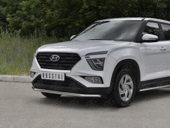 14 899 р. Защита переднего бампера (Ø42 мм, нержавейка) SLITKOFF  Hyundai Creta  SU (2020-2022)  с доставкой в г. Королёв. Увеличить фотографию 2