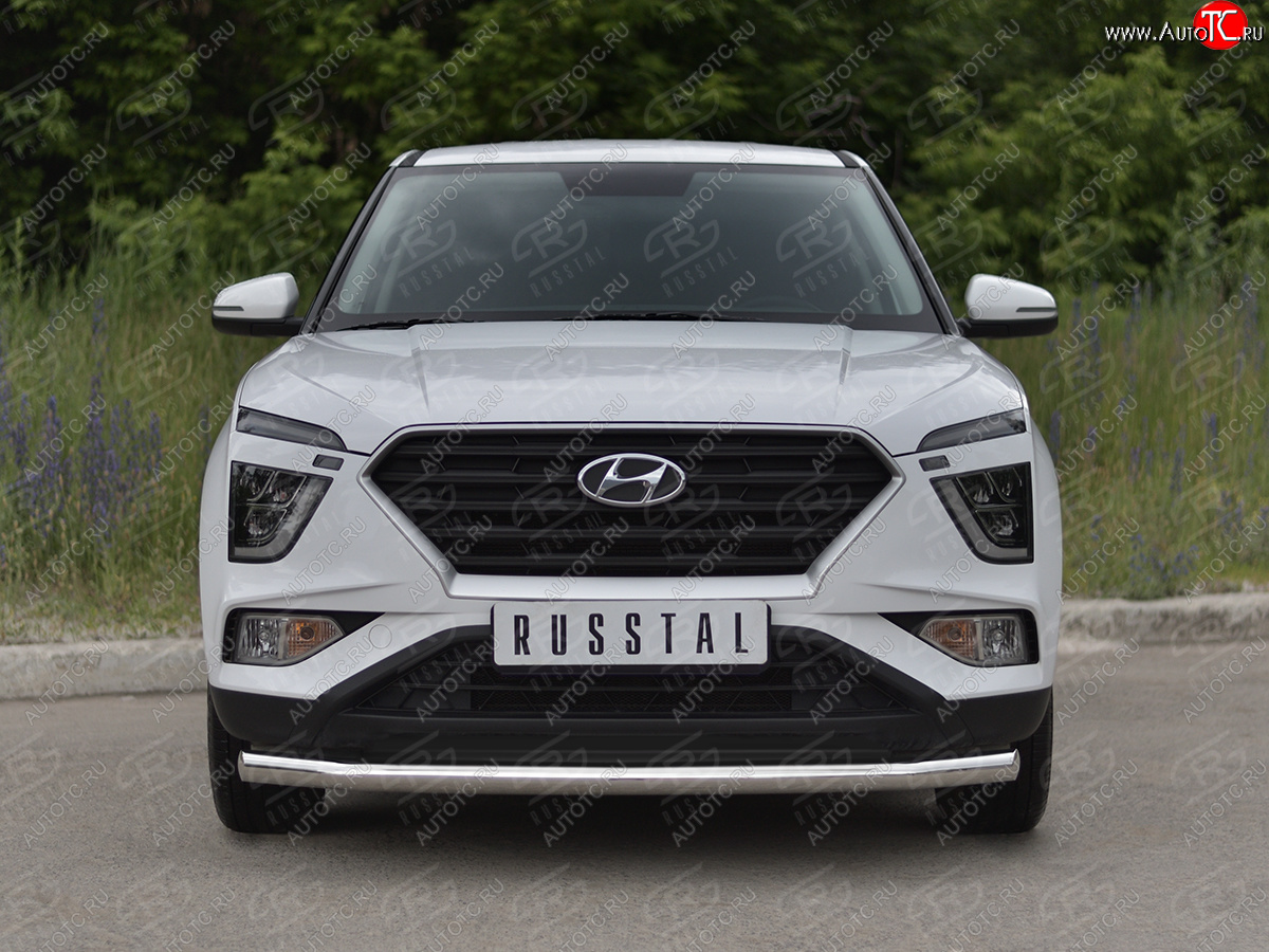 15 999 р. Защита переднего бампера (Ø63 мм, нержавейка) SLITKOFF Hyundai Creta SU (2020-2022)  с доставкой в г. Королёв